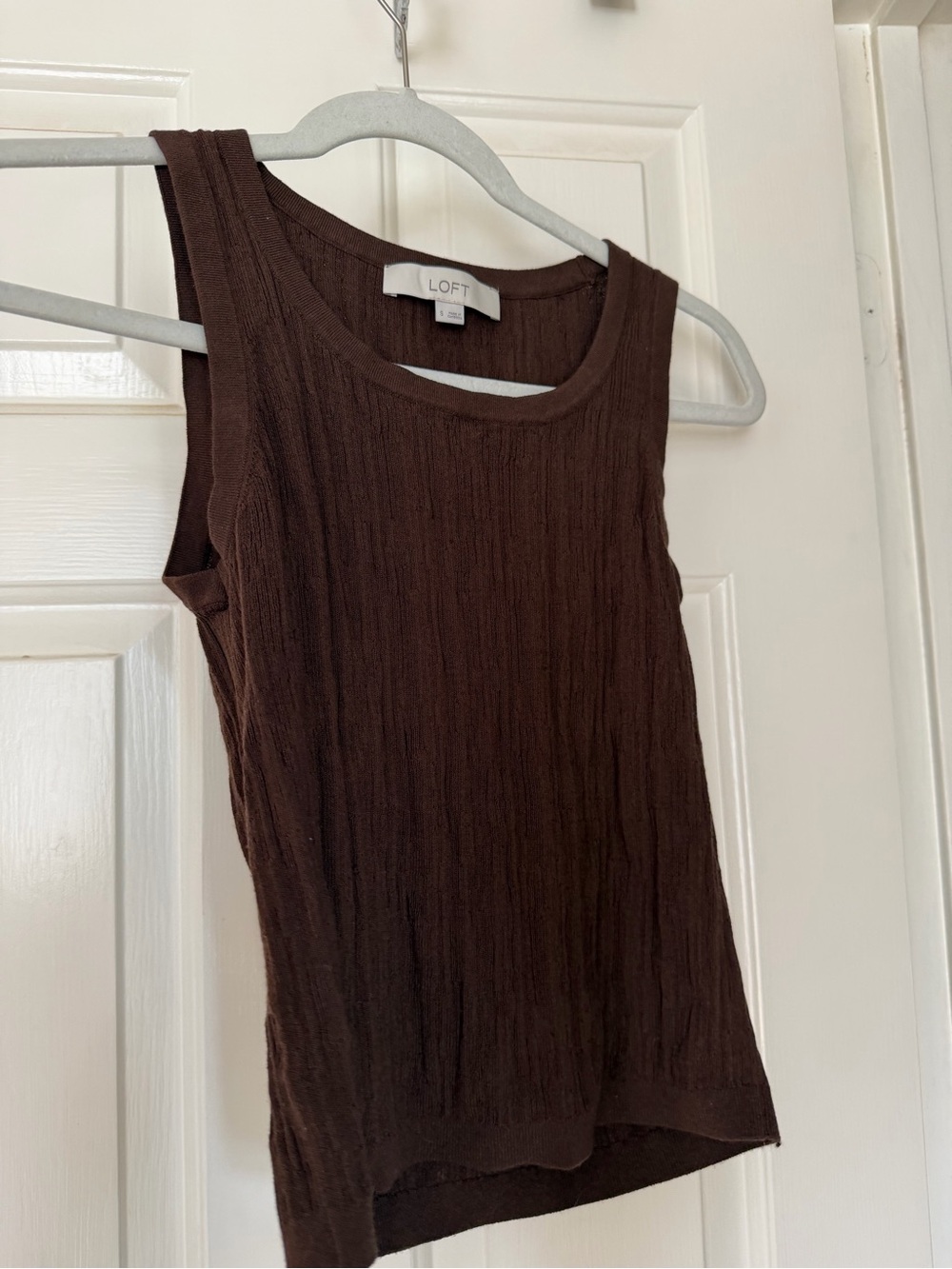 LOFT Chocolate Brown Ribbed Tank Top